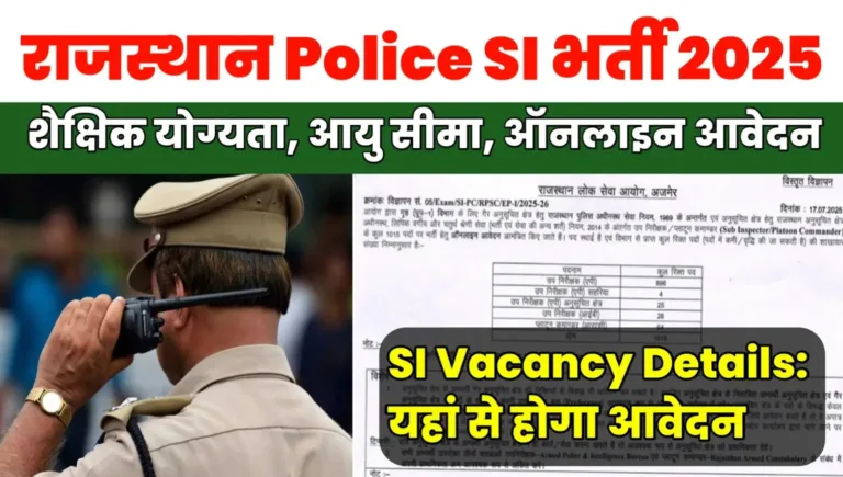 RPSC Police SI Bharti 2025