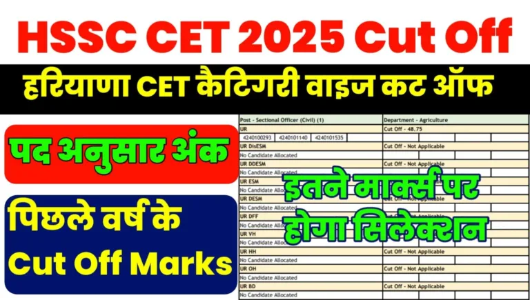 HSSC CET 2025 Cut Off