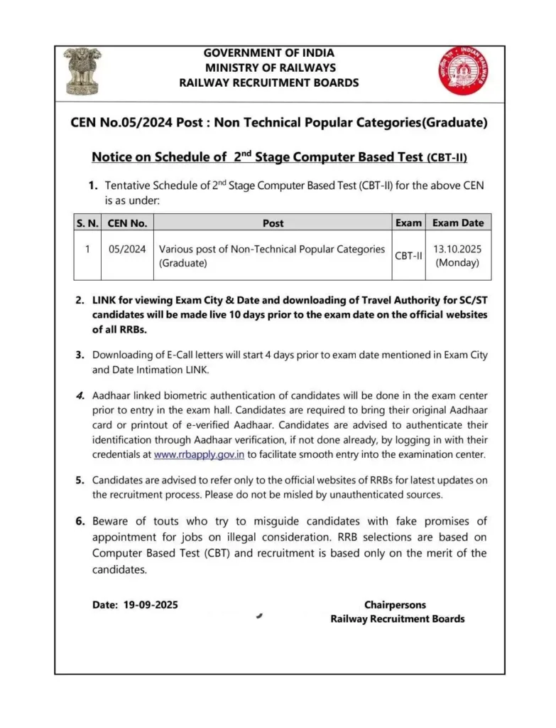 NTPC Graduate CBT-2 Exam Date 2025
