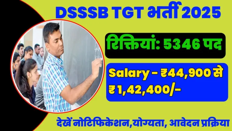 DSSSB TGT Bharti 2025 Online Apply