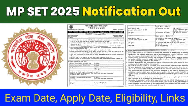 MP SET Notification 2025