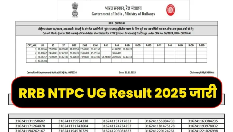 RRB NTPC UG Result 2025