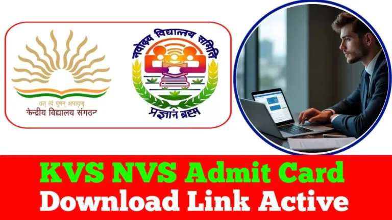 KVS NVS Admit Card 2026 Link