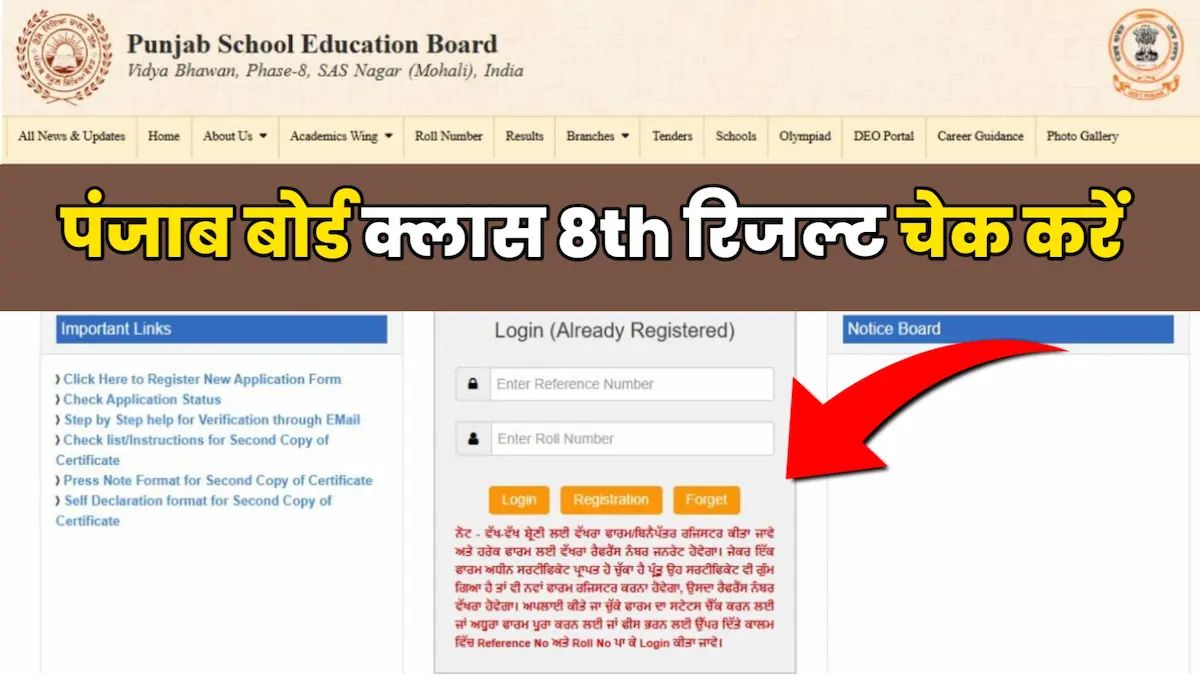 Punjab Board Class 8 Result 2026
